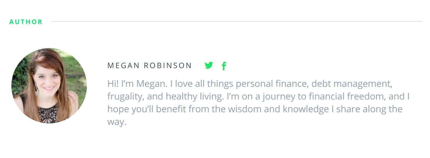 Full-Time Blogger Megan Robinson Author Bio on DollarSprout