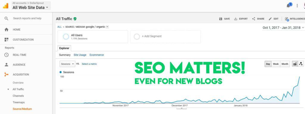 DollarSprout SEO traffic