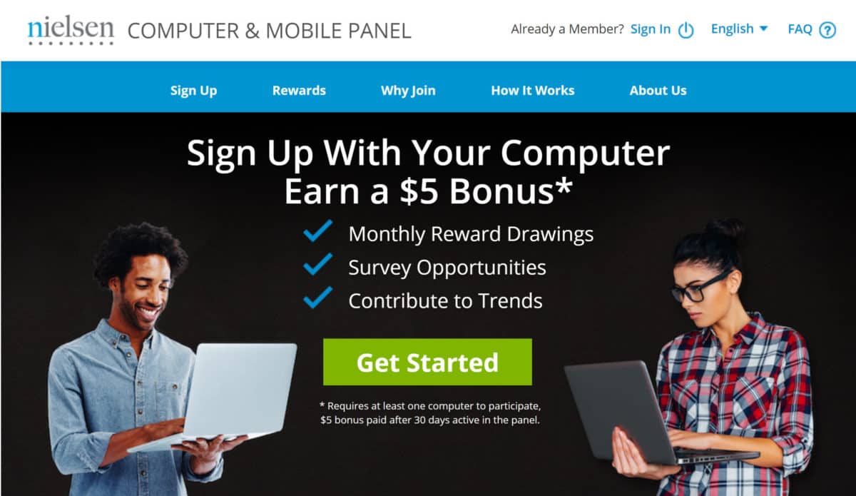 The Nielsen Computer & Mobile Panel is a money-making app that pays users in exchange for permission to monitor their internet usage and browsing data.
