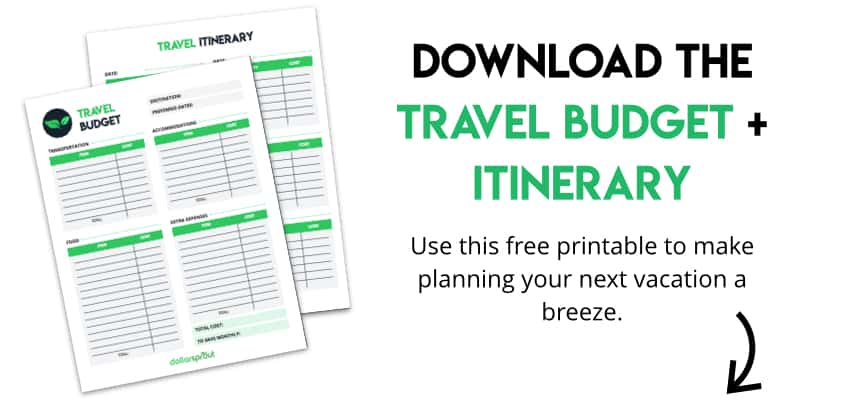 Free Printable Travel Budget and Itinerary