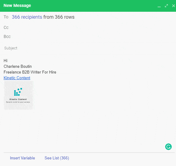 Mail Merge Example 2