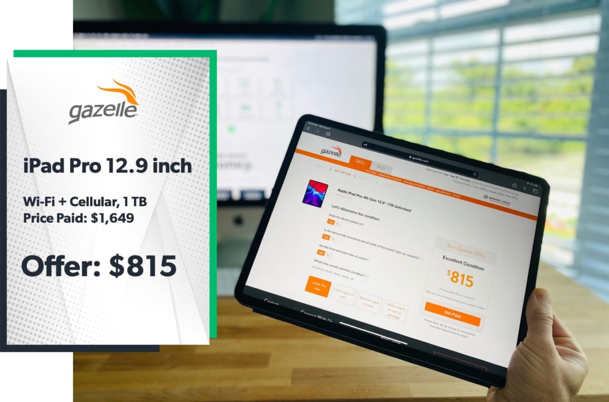 gazelle cash quote for an ipad pro 12.9 inch
