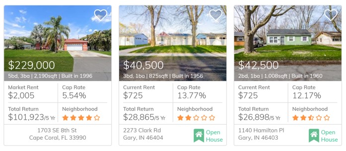 Homes for sale on Roofstock