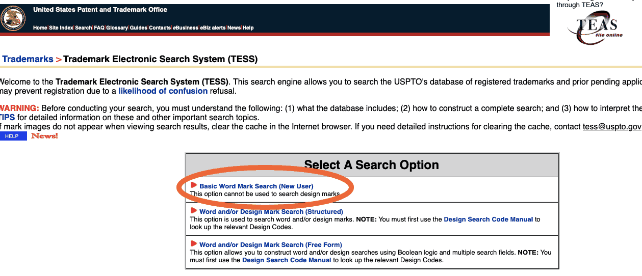 trademark electronic search system