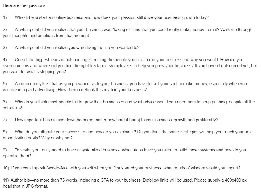 blog interview series example questions