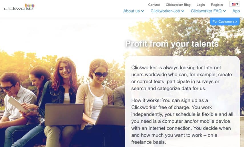 clickworker homepage