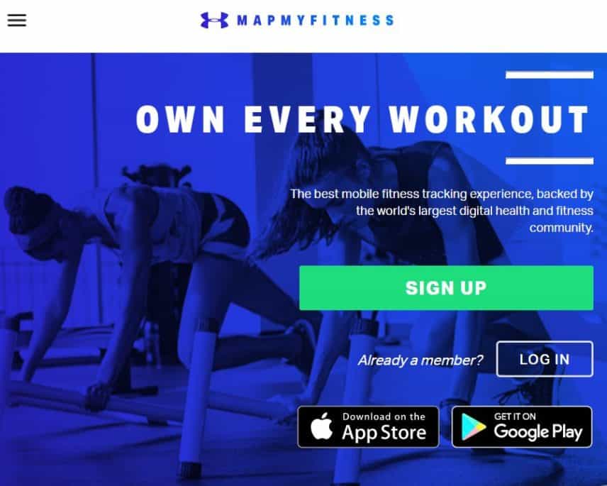 MapMyFitness homepage