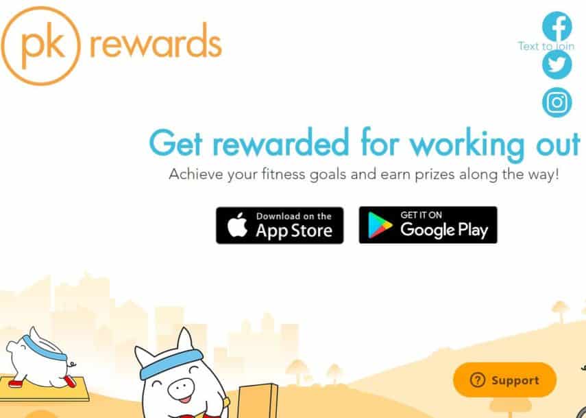 PK Rewards homepage
