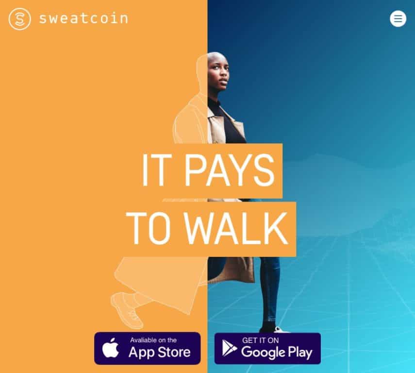 Sweatcoin homepage
