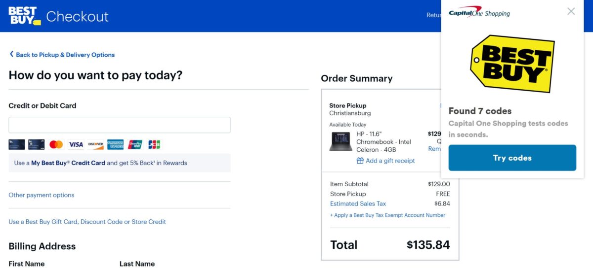 capital one shopping codes found