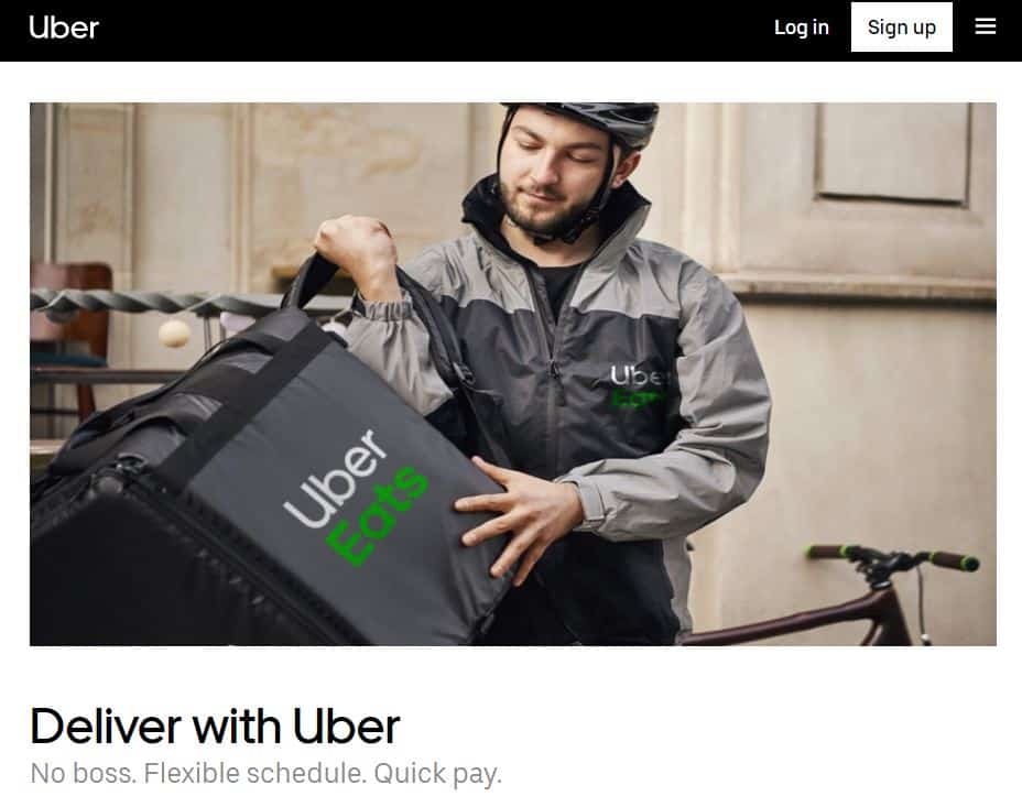 Uber Eats homepage screenshot