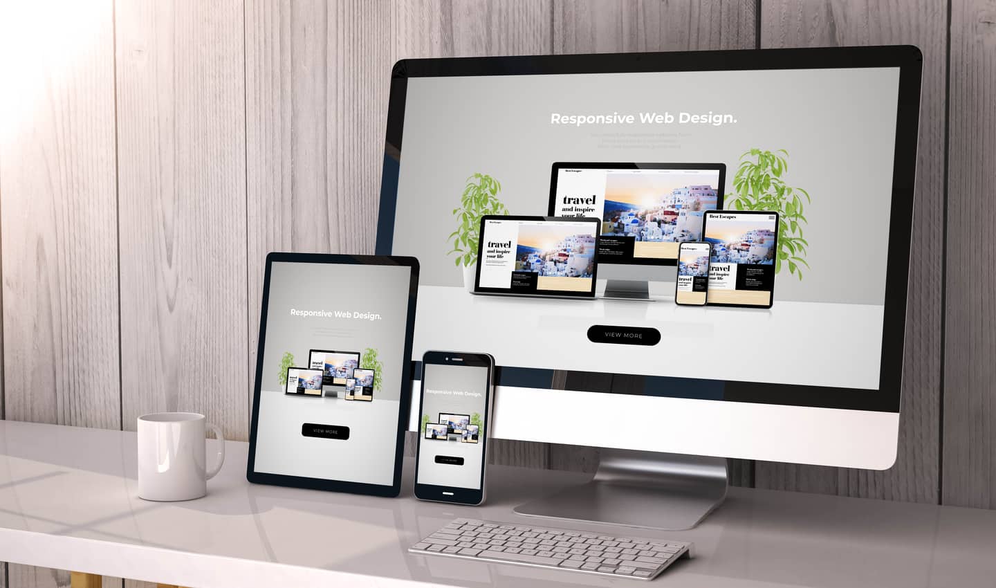 website design on different screens