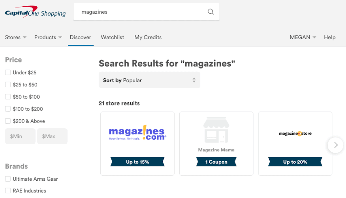 CapitalOne Shopping Magazines