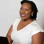 Felicia Kelly working on her computer