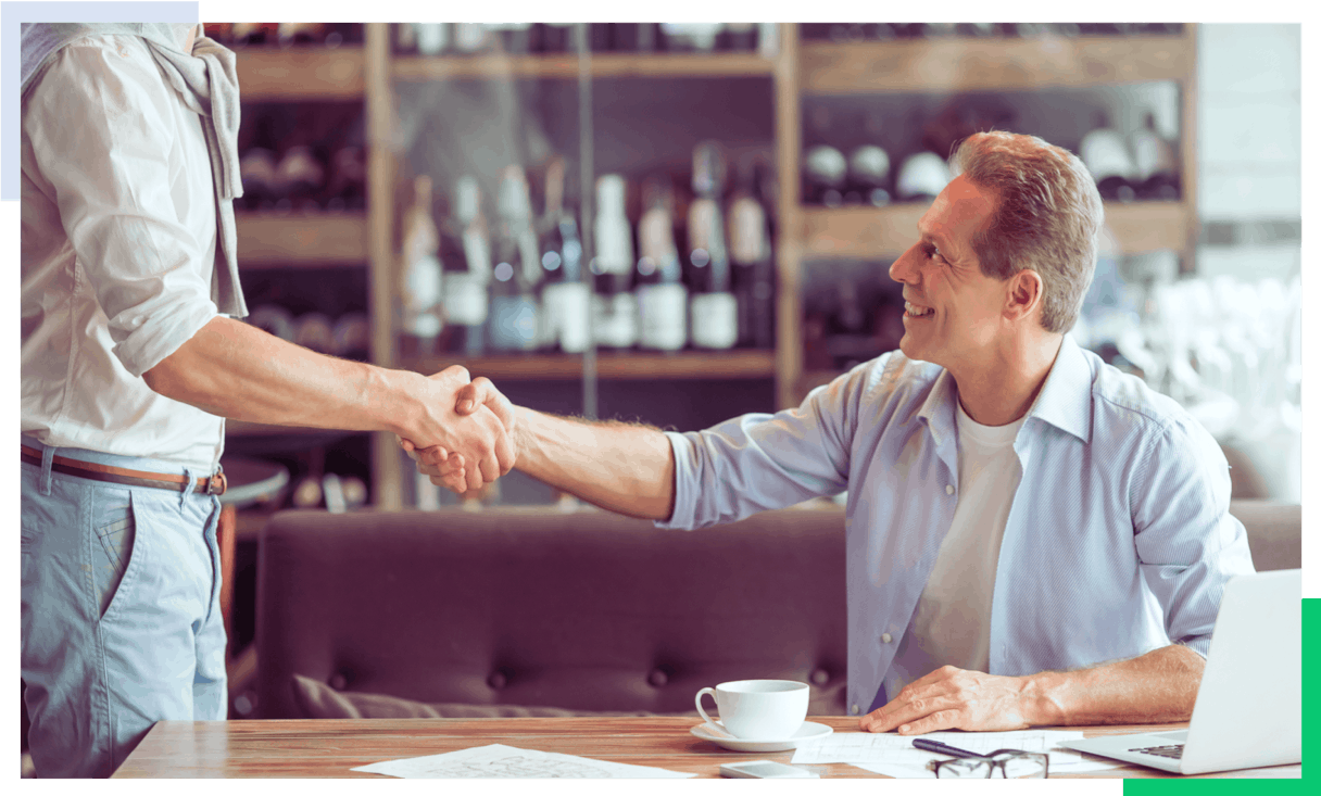 two men meeting for lunch