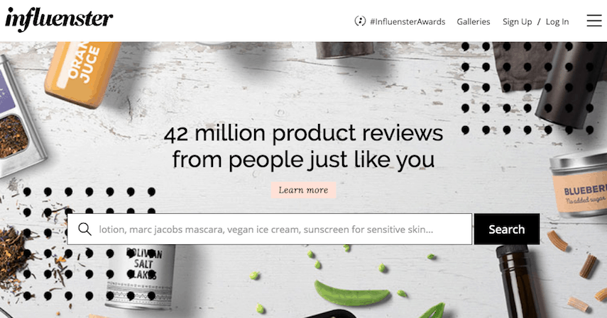 Influenster Homepage