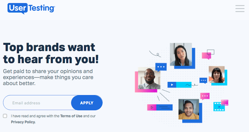 UserTesting Homepage
