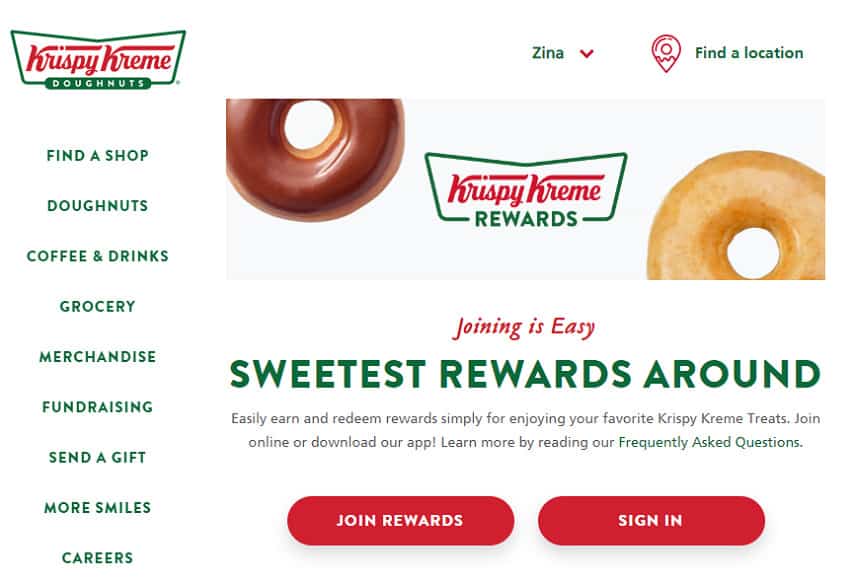 Krispy Kreme rewards