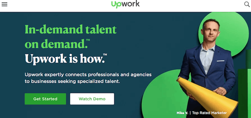Upwork homepage