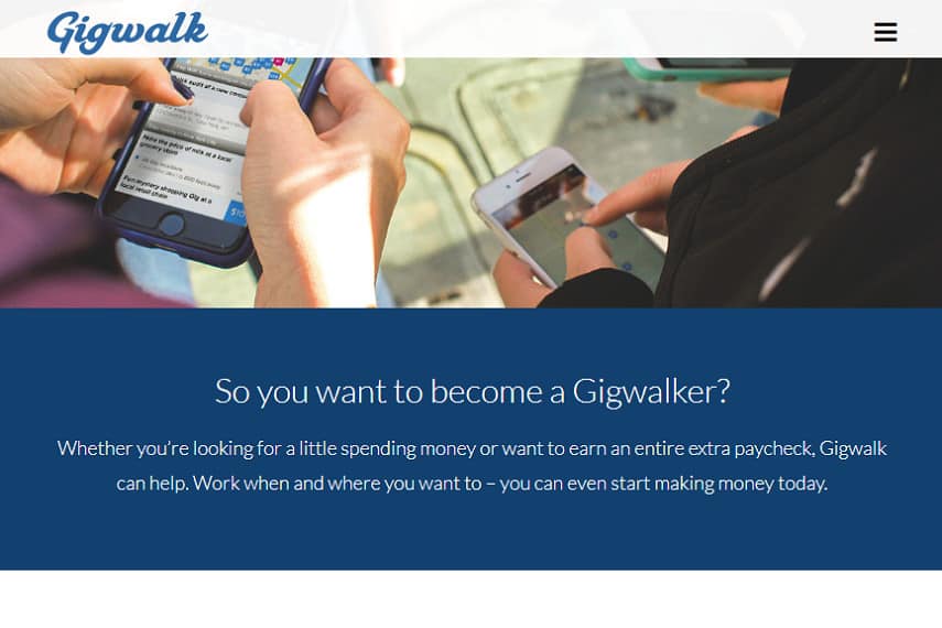Gigwalk homepage