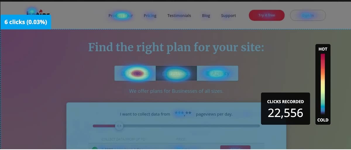 Heat map tool screenshot