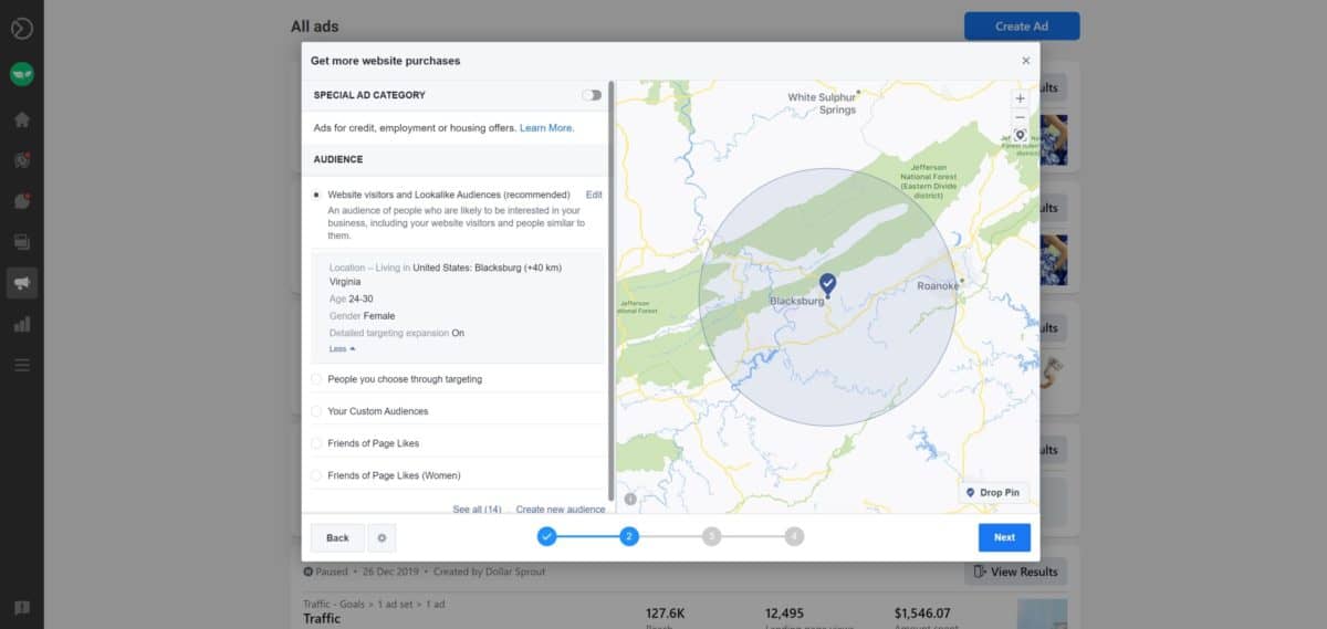 inside look at Facebook's ad targeting options
