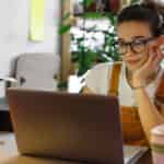 woman working as a VA on a laptop