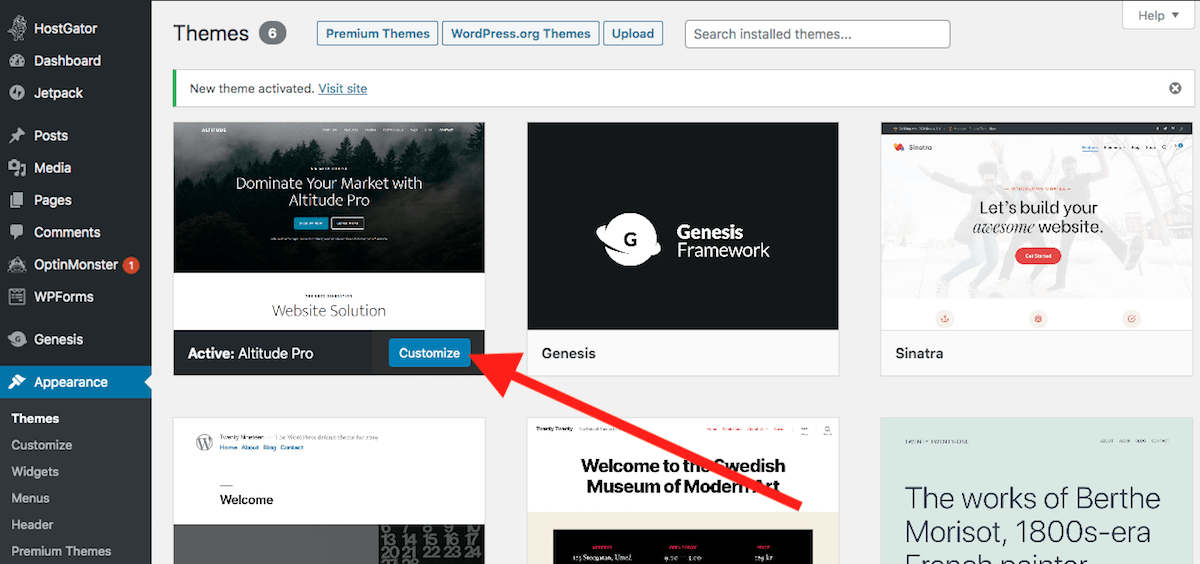 Customize Child Theme