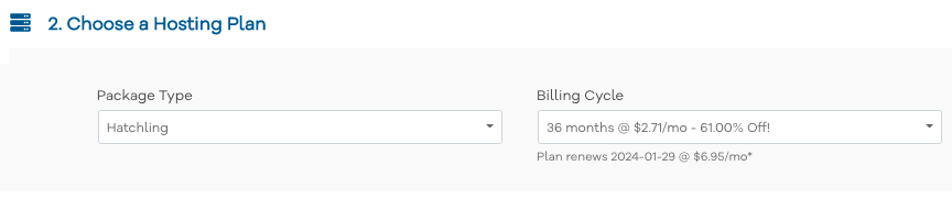 HostGator Choose a Hosting Plan