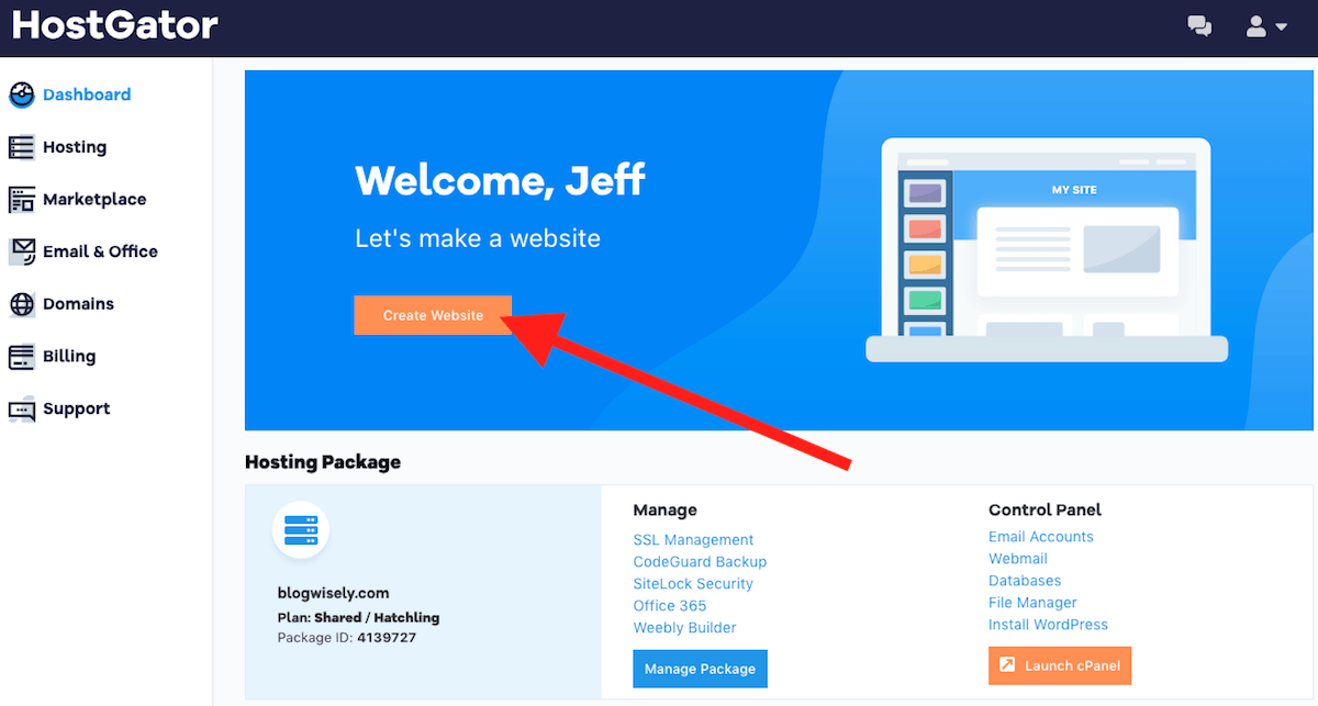 HostGator Create a Website