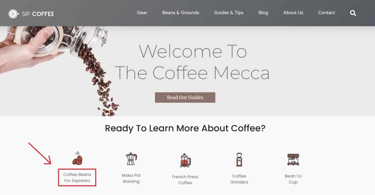 long tail keywords on sip coffee house