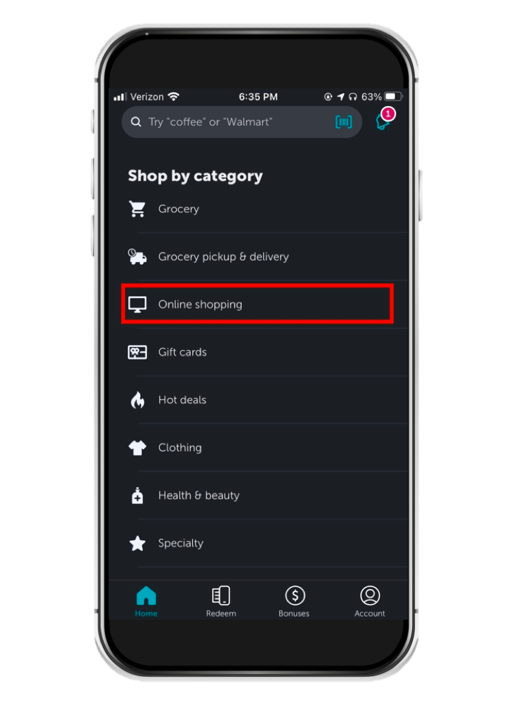 Ibotta Online Shopping In App