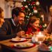 family at table celebrating christmas on a budget