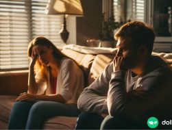 spouses contemplating one another's financial infidelity