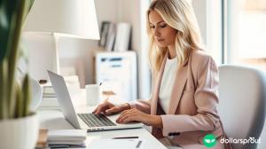 woman on laptop looking for freelance jobs