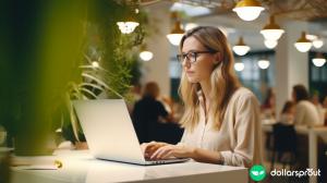 A consultant working on her computer at a co-working space.