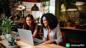 Two women working together on a business idea that they want to launch together