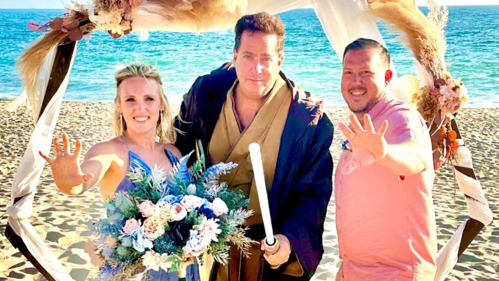 alan katz officiating a star wars (jedi) themed wedding