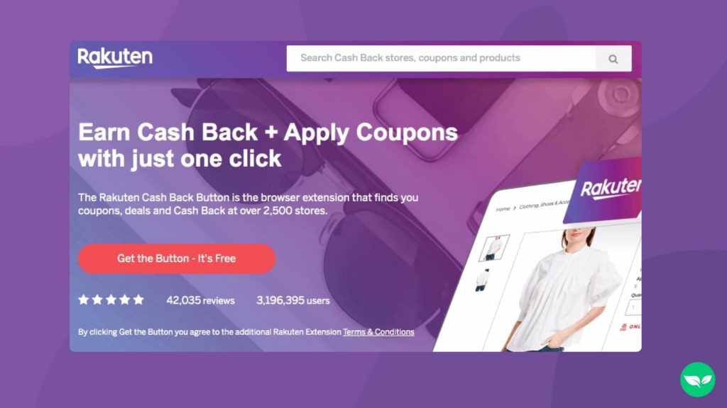 rakuten cash back button browser extension preview