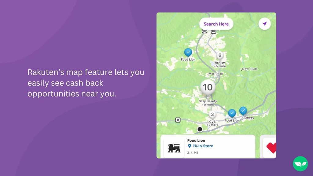 in-store locations for earning cash back