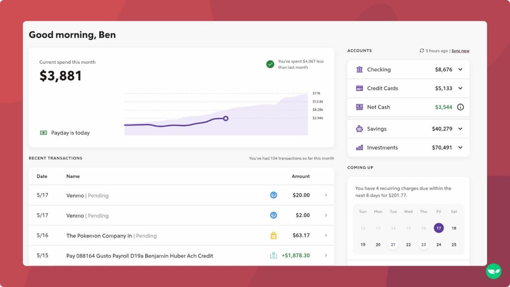 rocket money account dashboard