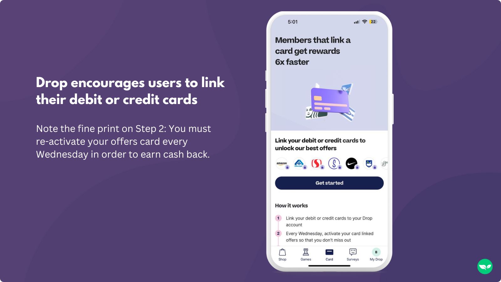 card linked offers on drop
