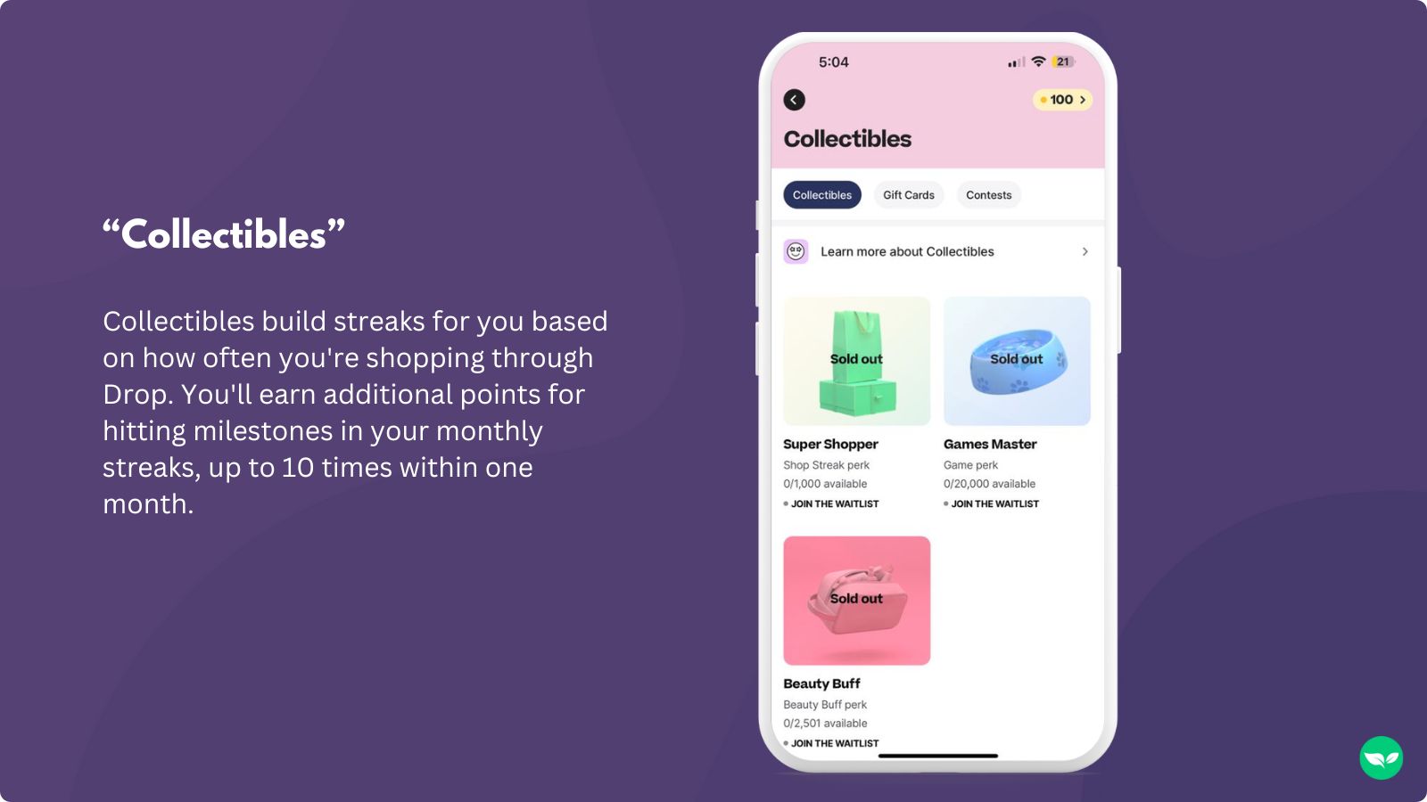 many features are "sold" out" including the master collectible