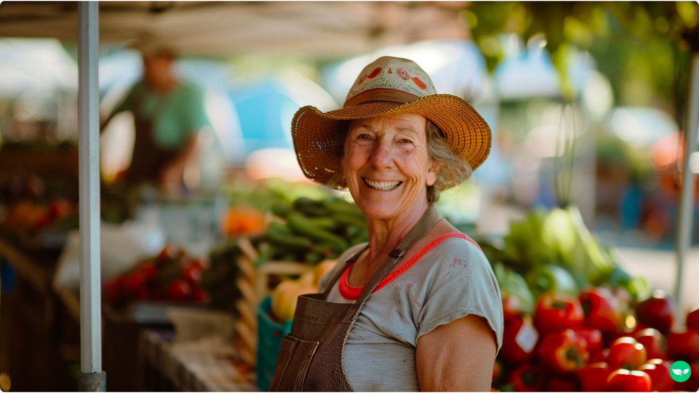female farmers market vendor