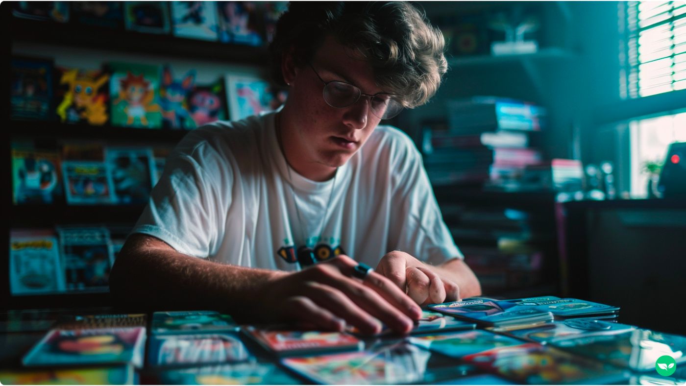 man reselling sports cards for a profit