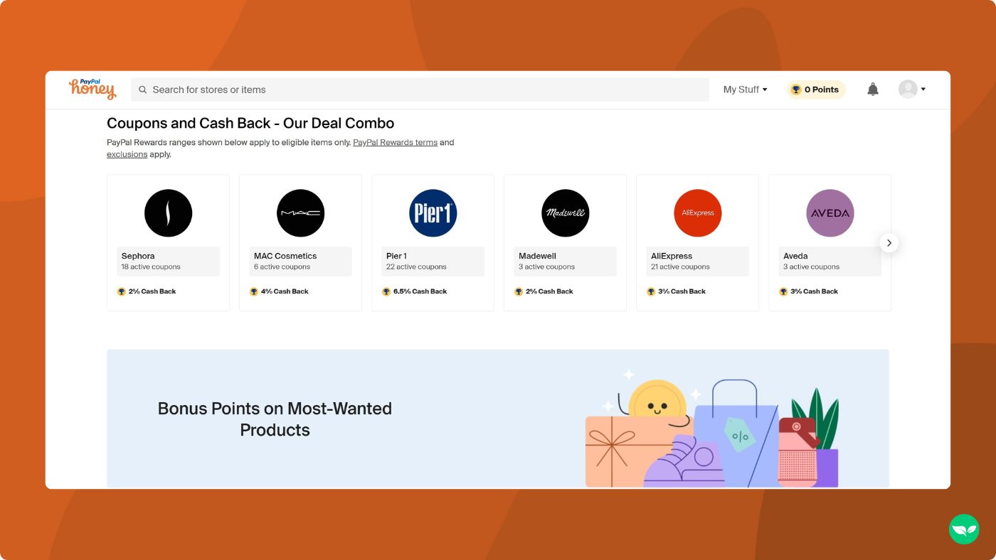 my favorite honey feature: coupon and cash back combos