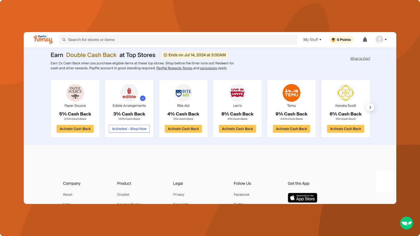 double cash back offers