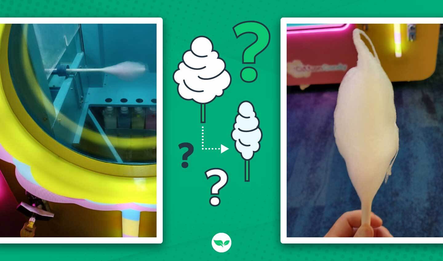 example of cotton candy coming out too small from the vending machine