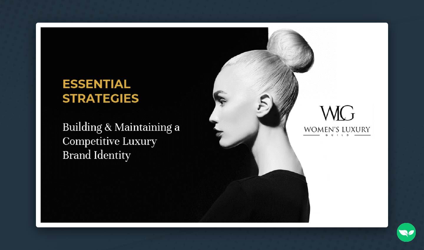 Slide from a custom deck Linda created for a luxury branding client, highlighting her visual strategy for high-end audiences.